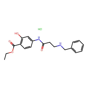 Salicylic acid, 4-(3-(benzylamino)propionamido)-, ethyl ester, monohydrochloride structure