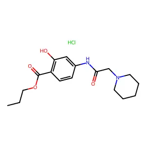 Salicylic acid, 4-(2-piperidinoacetamido)-, propyl ester, hydrochloride structure