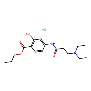 Salicylic acid, 4-(3-(diethylamino)propionamido)-, propyl ester, hydrochloride structure