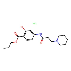 Salicylic acid, 4-(3-piperidinopropionamido)-, propyl ester, hydrochloride structure