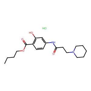 Salicylic acid, 4-(3-piperidinopropionamido)-, butyl ester, hydrochloride structure