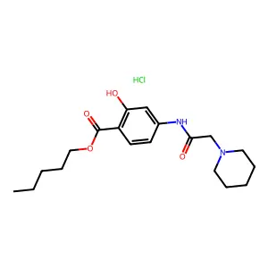Salicylic acid, 4-(2-piperidinoacetamido)-, pentyl ester, hydrochloride structure