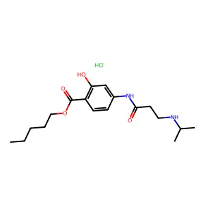 Salicylic acid, 4-(3-(isopropylamino)propionamido)-, pentyl ester, hydrochloride structure