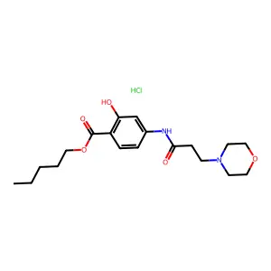 Salicylic acid, 4-(3-morpholinopropionamido)-, pentyl ester, hydrochloride structure