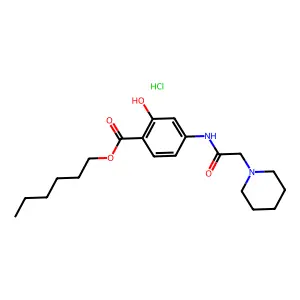 Salicylic acid, 4-(2-piperidinoacetamido)-, hexyl ester, hydrochloride structure