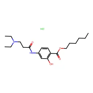 Salicylic acid, 4-(3-(diethylamino)propionamido)-, hexyl ester, hydrochloride structure