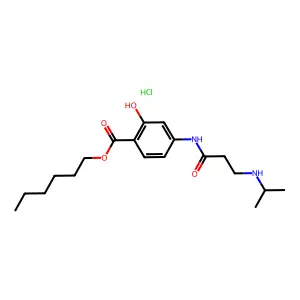 Salicylic acid, 4-(3-(isopropylamino)propionamido)-, hexyl ester, hydrochloride structure