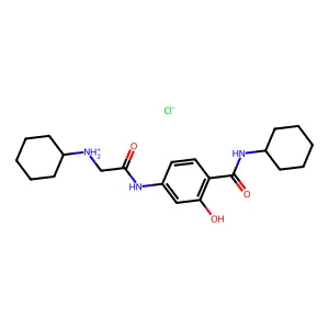 Acetanilide, 2-cyclohexylamino-4'-cyclohexylcarbamoyl-3'-hydroxy-, hydrochloride structure