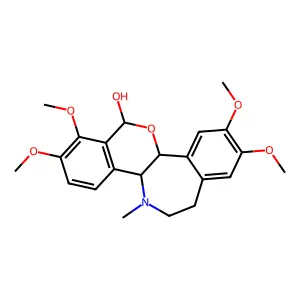 Rheadan-8-ol, 2,3,10,11-tetramethoxy-16-methyl-, (6alpha,8alpha)- structure