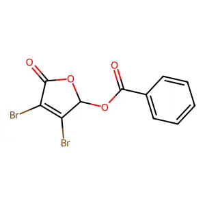 (3,4-dibromo-5-oxo-2H-furan-2-yl) benzoate structure