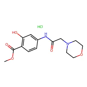 Salicylic acid, 4-(2-morpholinoacetamido)-, methyl ester, hydrochloride structure