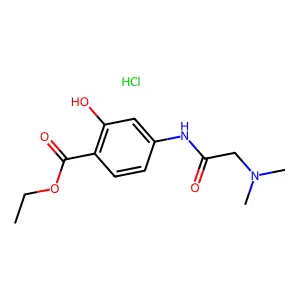 Salicylic acid, 4-(2-(dimethylamino)acetamido)-, ethyl ester, monohydrochloride structure