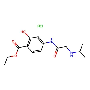Salicylic acid, 4-(2-(isopropylamino)acetamido)-, ethyl ester, monohydrochloride structure