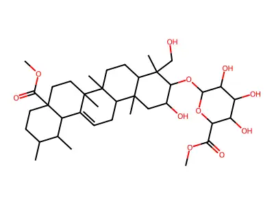 2,23-Dihydroxy-28-methoxy-28-oxours-12-en-3-yl methyl hexopyranosiduronate structure