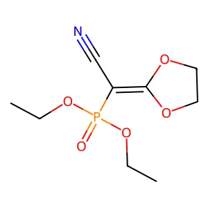 Diethyl [cyano(1,3-dioxolan-2-ylidene)methyl]phosphonate structure