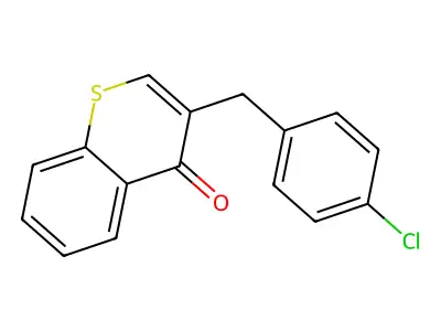 4H-1-Benzothiopyran-4-one, 3-[(4-chlorophenyl)methyl]- structure