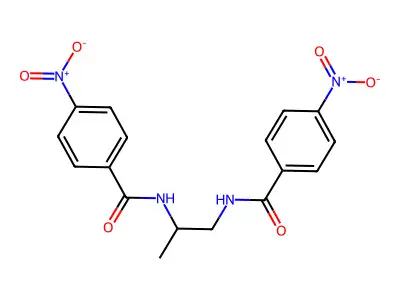 4-nitro-N-[2-[(4-nitrobenzoyl)amino]propyl]benzamide structure