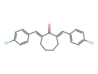 Cycloheptanone, 2,7-bis[(4-chlorophenyl)methylene]- structure