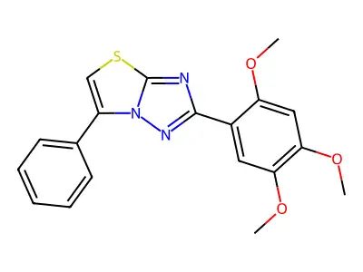 Thiazolo(3,2-b)(1,2,4)triazole, 6-phenyl-2-(3,4,5-trimethoxyphenyl)- structure