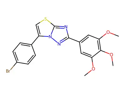 Thiazolo(3,2-b)(1,2,4)-triazole, 6-(4-bromophenyl)-2-(3,4,5-trimethoxyphenyl)- structure