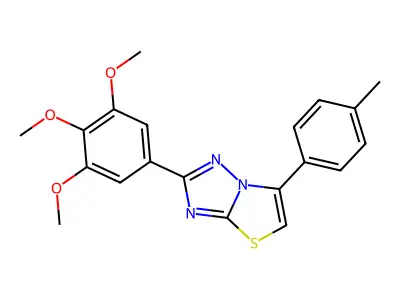 Thiazolo(3,2-b)(1,2,4)triazole, 6-(4-methylphenyl)-2-(3,4,5-trimethoxyphenyl)- structure
