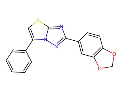 Thiazolo(3,2-b)(1,2,4)triazole, 3-(1,3-benzodioxol-5-yl)-6-phenyl- structure