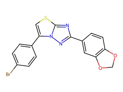 Thiazolo(3,2-b)(1,2,4)triazole, 2-(1,3-benzodioxol-5-yl)-6-(4-bromophenyl)- structure