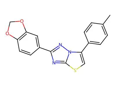 Thiazolo(3,2-b)(1,2,4)triazole, 3-(1,3-benzodioxol-5-yl)-6-(4-methylphenyl)- structure