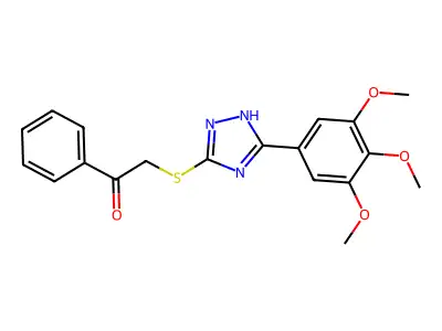 Ethanone, 1-phenyl-2-((5-(3,4,5-trimethoxyphenyl)-1H-1,2,4-triazol-3-yl)thio)- structure