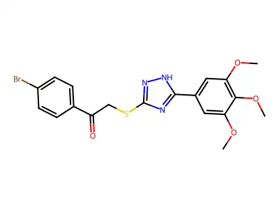 Acetophenone, 4'-bromo-2-(5-(3,4,5-trimethoxyphenyl)-s-triazol-3-yl)thio- structure