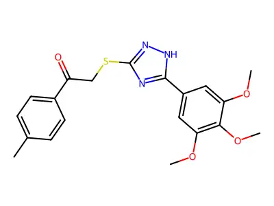 Ethanone, 1-(4-methylphenyl)-2-((5-(3,4,5-trimethoxyphenyl)-1H-1,2,4-triazol-2-yl)thio)- structure