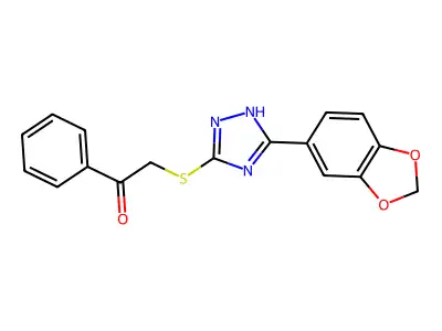 Ethanone, 2-((5-(1,3-benzodioxol-5-yl)-1H-1,2,4-triazol-3-yl)thio)-1-phenyl- structure