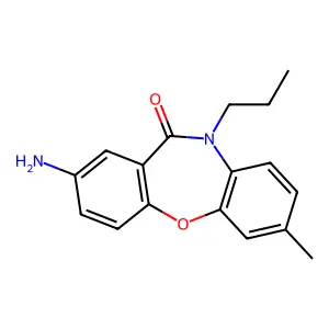 2-Amino-7-methyl-10-propyl-dibenz(b,f)(1,4)oxazepin-11-(10H)-one structure