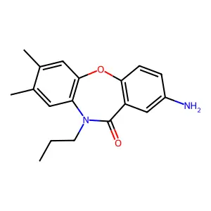 2-Amino-7,8-dimethyl-10-propyl-dibenz(b,f)(1,4)oxazepin-11-(10H)-one structure