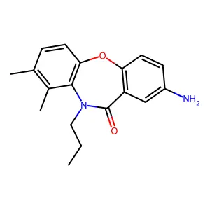2-Amino-8,9-dimethyl-10-propyl-dibenz(b,f)(1,4)oxazepin-11-(10H)-one structure