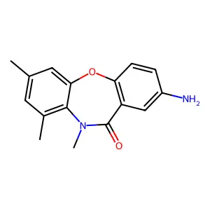 2-Amino-7,9,10-trimethyl-dibenz(b,f)(1,4)oxazepin-11-(10H)-one structure