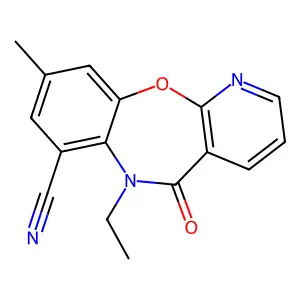7-Cyano-6-ethyl-9-methyl-pyrido(2,3-b)(1,5)benzoxazepin-5(6H)-one structure