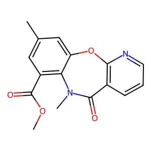 7-Methoxycarbonyl-6,9-dimethyl-pyrido(2,3-b)(1,5)benzoxazepin-5(6H)-one structure