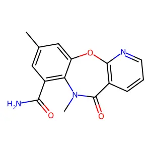 7-Carbamoyl-6,9-dimethyl-pyrido(2,3-b)(1,5)benzoxazepin-5(6H)-one structure