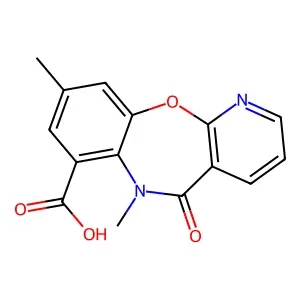 7-Carboxy-6,9-dimethyl-pyrido(2,3-b)(1,5)benzoxazepin-5(6H)-one structure
