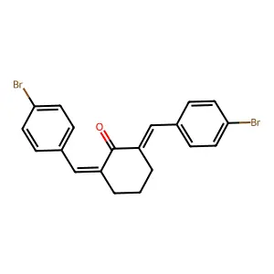 Cyclohexanone, 2,6-bis[(4-bromophenyl)methylene]-, (E,E)- structure