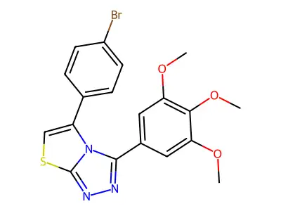 Thiazolo(2,3-c)-1,2,4-triazole, 5-(4-bromophenyl)-3-(3,4,5-trimethoxyphenyl)- structure