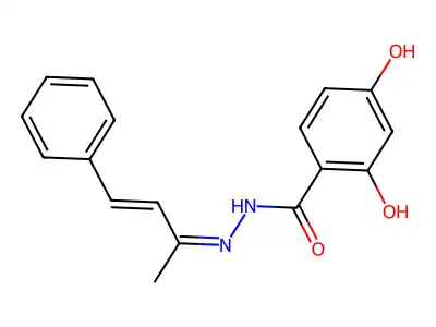 2,4-dihydroxy-N'-(1-methyl-3-phenyl-2-propenylidene)benzohydrazide structure