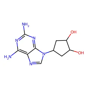 (1S,2S)-4-(2,6-diaminopurin-9-yl)cyclopentane-1,2-diol structure