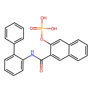 3-hydroxy-N-(2'-biphenyl)-2-naphthalenecarboxamide phosphate structure