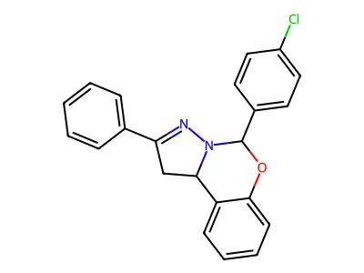 5-(4-Chlorophenyl)-2-phenyl-1,10b-dihydropyrazolo[1,5-c][1,3]benzoxazine structure