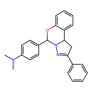 N,N-Dimethyl-4-(2-phenyl-1,10b-dihydropyrazolo[1,5-c][1,3]benzoxazin-5-yl)aniline structure
