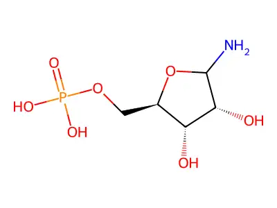 (5-氨基-3,4-二羟基氧杂环戊-2-基)甲基磷酸二氢酯 structure