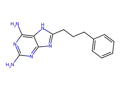 8-(3-phenylpropyl)-7H-purine-2,6-diamine structure