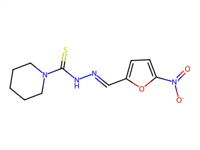 N-[(5-nitrofuran-2-yl)methylideneamino]piperidine-1-carbothioamide structure